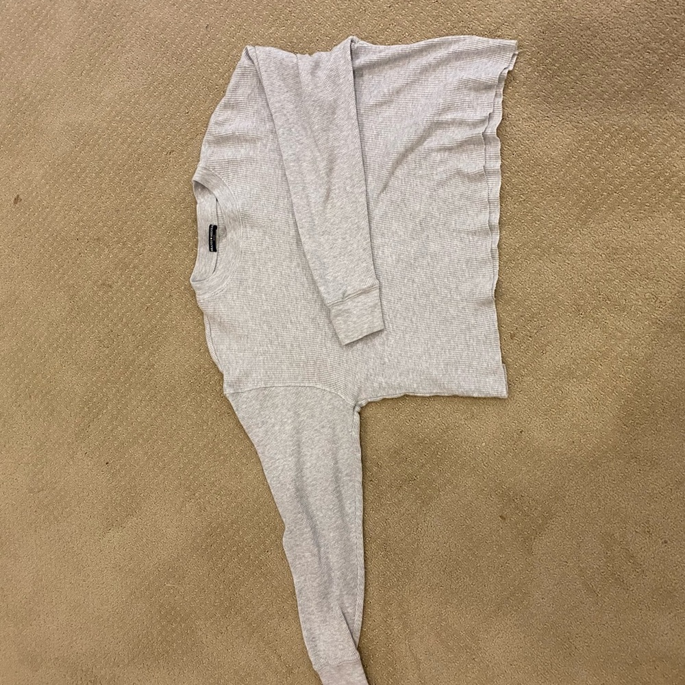 Cropped waffle long sleeve